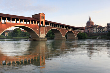 Pavia village city Italy Italian characteristic square vision bridge
