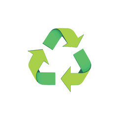 recycle symbol on white background