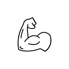 Strong muscle arm icon symbolizing fitness, strength, gym goals, bodybuilding, and motivation. Great for sports or health-themed designs