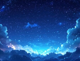 Fototapeta premium Night Sky with Stars and Cloud