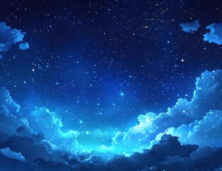 Fototapeta premium Starry Sky with Clouds