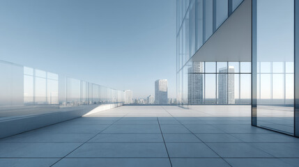 Fototapeta premium Modern Rooftop Terrace of a Skyscraper