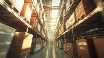 Warehouse interior, filled with stock