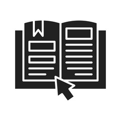 Obraz premium Click on Book icon vector image. Suitable for mobile apps, web apps and print media.
