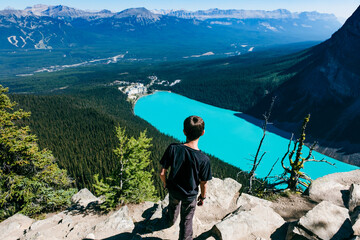 Lake Louise panorama from the Big Beehive, Banff National Park, Alberta, Canada