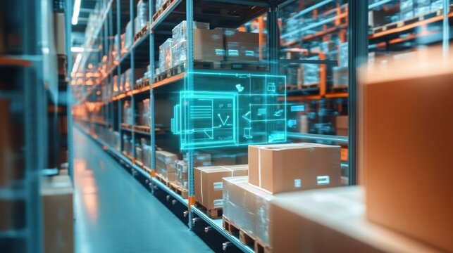 Warehouse with digital inventory management