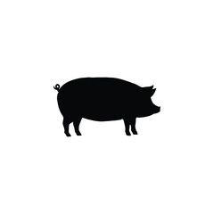 Pig Silhouette Icon – cute and simple design symbolizing farm life, fun, and animals