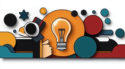 Innovative business concepts digital design graphic artwork bright & bold colors creative environment modern viewpoint