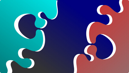 Interlocking Puzzle Pieces Connecting on a Gradient Background