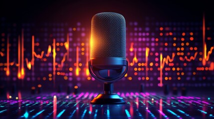 A sleek lottie style illustration of a radio station