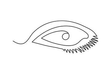 
Eye symbol in continuous one line art  of human eye sign outline vector illustration Vector icon
