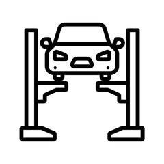 Vector black line icon for Car hoist