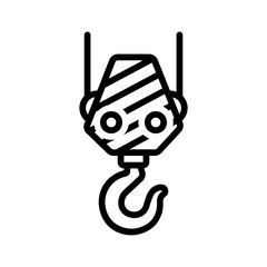 Vector black line icon for Hoist