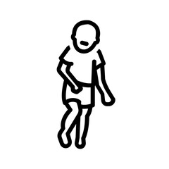 Vector black line icon for Osteogenesis imperfecta