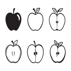 Clean Apple Line Drawing for Elegant Visual Branding