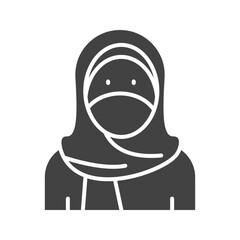 Woman with Niqab icon vector image. Suitable for mobile apps, web apps and print media.