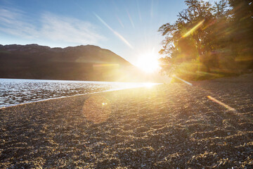 Lake on sunrise