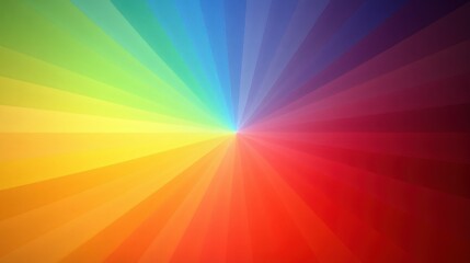 Radiant rainbow burst emanating from a point