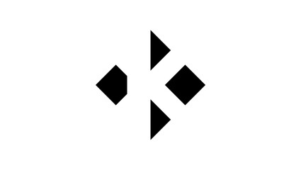 letter K in medical shape, black isolated silhouette