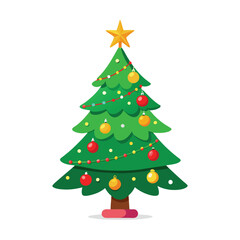 Simple Christmas Tree Vector Art