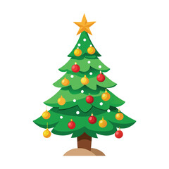 Fototapeta premium Simple Christmas Tree Vector Art