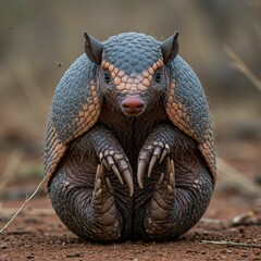 Obraz premium Armadillo with Protective Armor in Vibrant Nature Setting