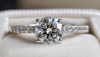 Diamond engagement ring in box, close-up (1)