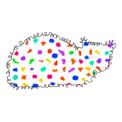 Vibrant Sketch Style Pet Art. Colorful Hand-Drawn Cat Design. Colorful Hand-Drawn Cat Illustration	
