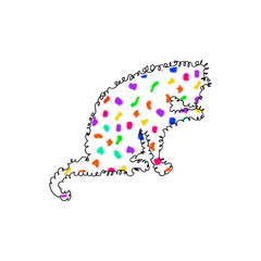 Vibrant Sketch Style Pet Art. Colorful Hand-Drawn Cat Design. Colorful Hand-Drawn Cat Illustration	
