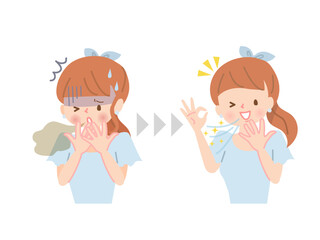 口臭の悩みビフォーアフターの女性