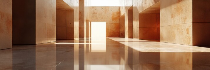 Warm sunset-lit interior with soft reflections