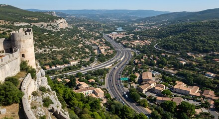 Obraz premium Castle Highway Landscape View