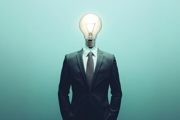 Business idea concept with glowing bulb