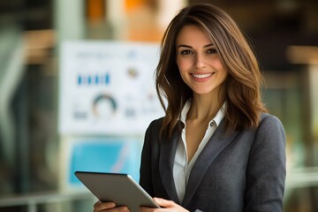 Female Entrepreneur Confidently Presenting Financial Report