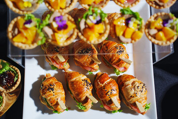 Delicious assortment of gourmet appetizers displayed on elegant platter