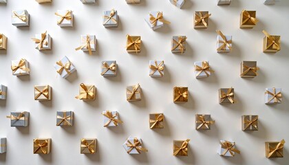 small gift boxes in a seamless pattern