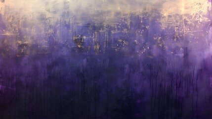 Naklejka premium Golden Cityscape Abstract Painting Purple Night Urban Art