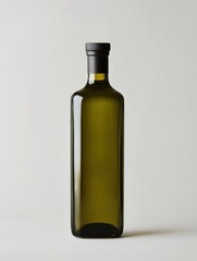 Square olive oil bottle isolated on white