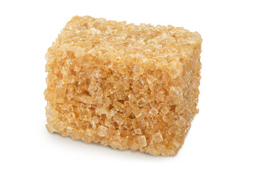 brown sugar cubes isolated on white background