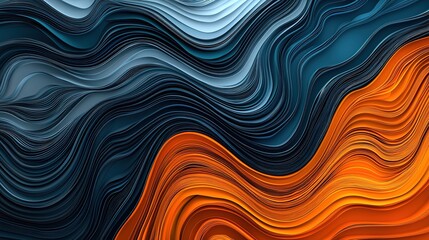 Fototapeta premium Abstract digital transformation waves virtual space digital art energetic environment top view innovation concept