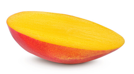 mango half isolated on white background with full depth of field