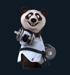 Fun 3D cartoon karateka panda © Julien Tromeur