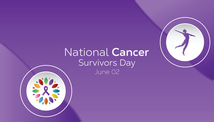 June is National Cancer Survivors Day. Vector template Design for banner, greeting card, poster, prints, social media post ,flyer , T shirt with background.