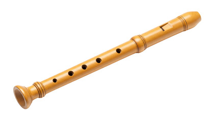 Isolated Wooden Recorder Musical Instrument © Jonathan