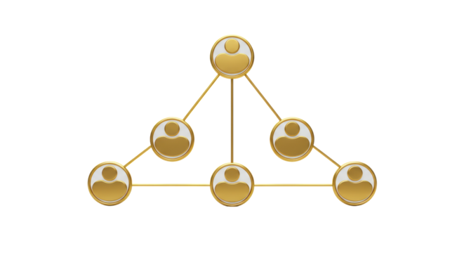 Isolated Golden Network of Connected People Icons