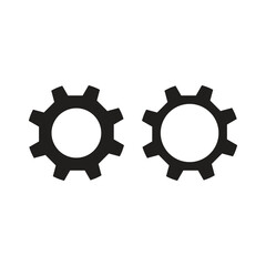 Gear wheel icon in black color on white background.