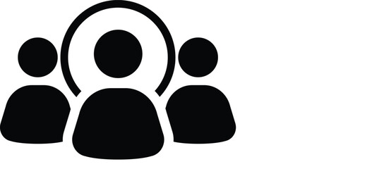 Clean vector illustration of Hiring symbol silhouette in black.