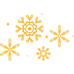 Gold Snowflakes with Sparkle