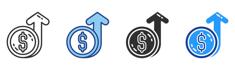 Profits Icon Multiple Style Vector Collection 