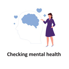 Checking mental health Vector illustration which can easily modify or edit which can easily modify or edit